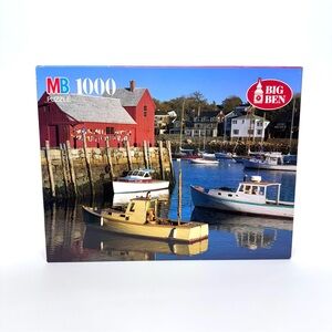 Vintage Milton Bradley Big Ben Rockport MA Boats 1,000 Piece Sealed Puzzle 1997